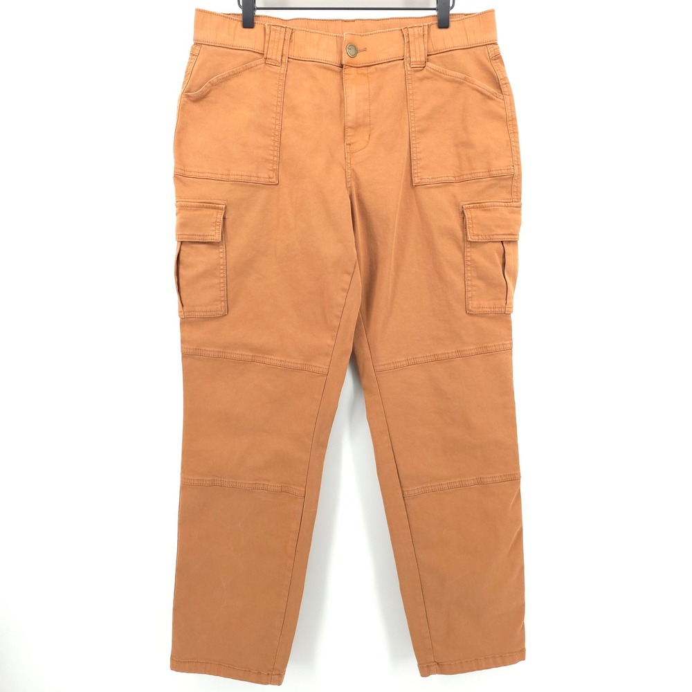 Natural Reflections Womens Cargo Pants 14 Orange Terracotta Utility REPREVE